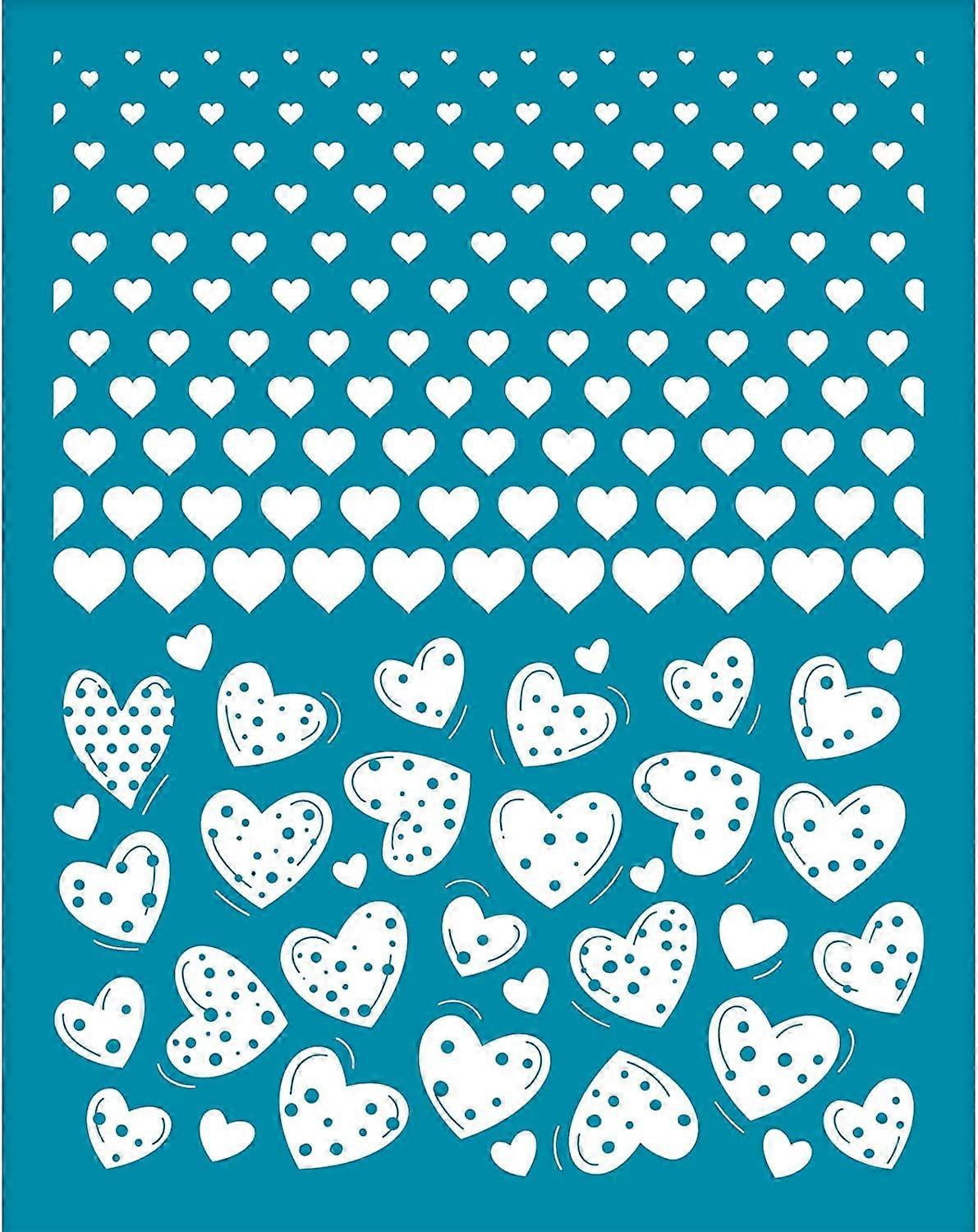 1pc Clay Stencils Valentine's Day Non-Adhesive Silk Screen Printing Stencils Heart Reusable Mesh Stencils