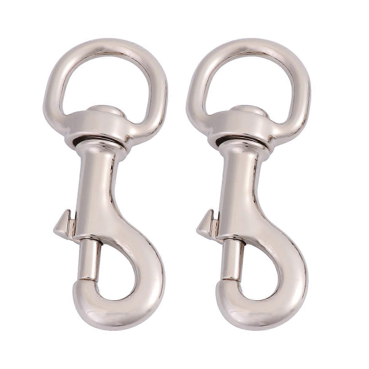 スイベルジョイント付き2ピースペットカラースプリングフックトラクションロープ合金バックルハーネスアクセサリー犬用猫(ホワイト)