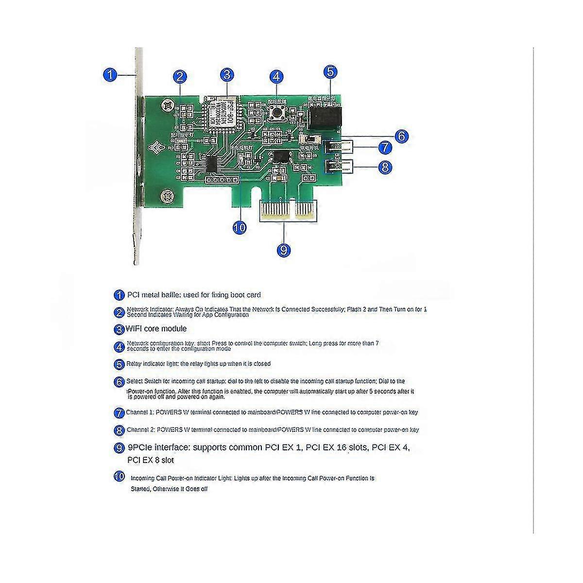 Ewelink Wifi Wireless Smart Switch Relais Module Pci-e Desktop Card Redémarrer Allumer/of_Dec