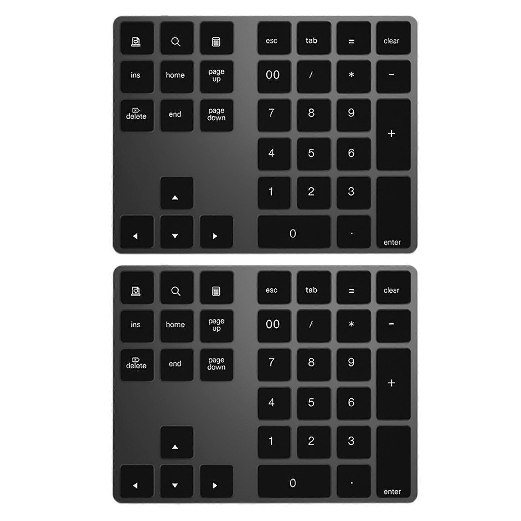2x Bluetooth 3.0 Wireless Numeric Keypad 34 Keys Digital Keyboard For Accounting Teller Windows Ios