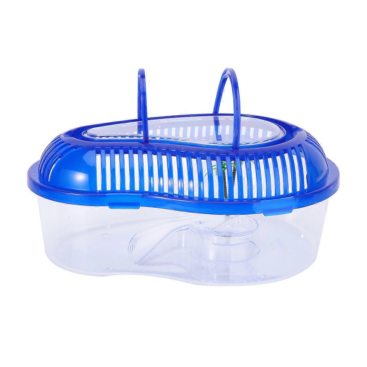 1PC Plastic Turtle Live Breeding Box Container Turtle Drying Platform Tank with Handle Cover - Size L