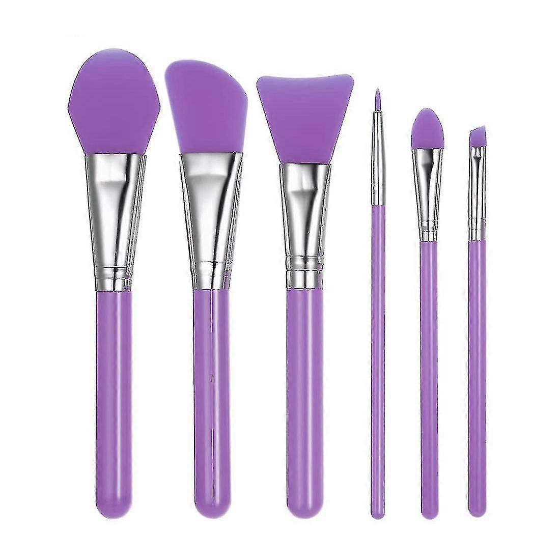 cht-silicone makeup brush set with plastic handle pack