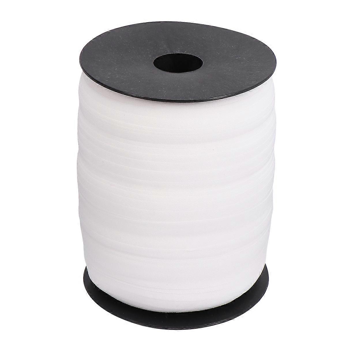 1 rolă 100M lungime 1.5CM lățime Chinlon benzi elastice Îmbrăcăminte dublă elastică Bandă de cusut Accesorii de îmbrăcăminte pentru Home Store (alb)