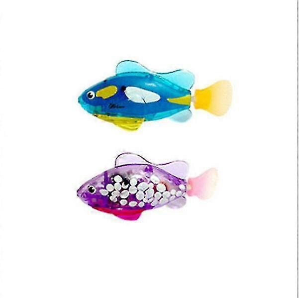 -Interactive Swimming Robot Fish Toy Compatible With Cat And Dog With Led Light Activated In Water Magical Electric Toy