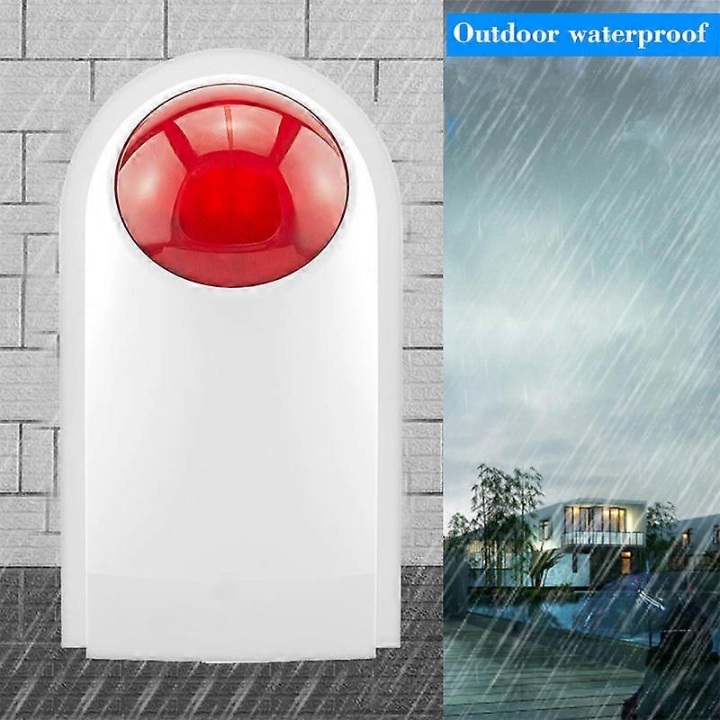 Outdoor wireless waterproof strobe siren CW31 Alarm Waterproof Strobe 130db with alarm sound and red flash backup battery