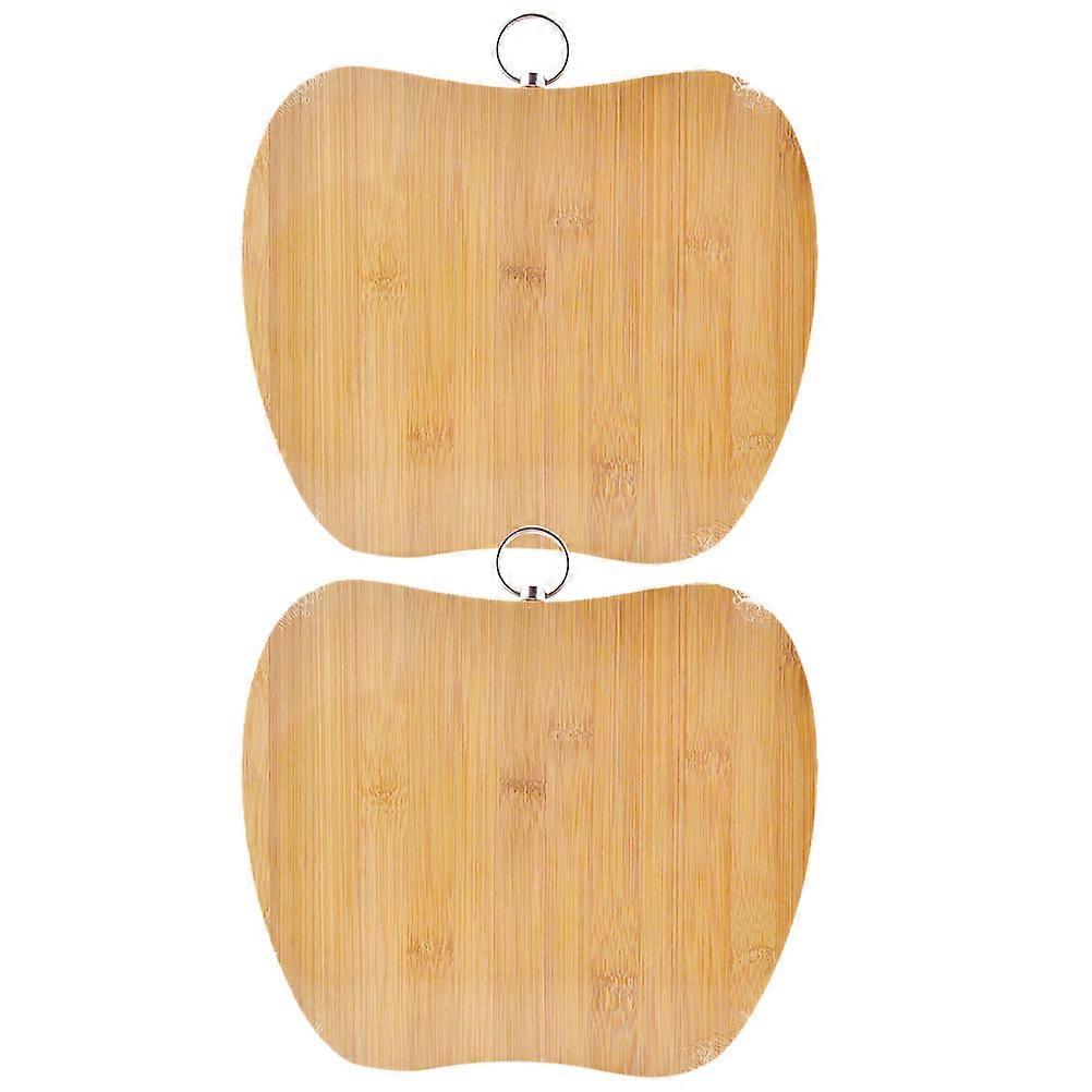 2pcs Apple-shaped Cutting Board Bread Board Cheese Serving Plate Bamboo Cutting Board