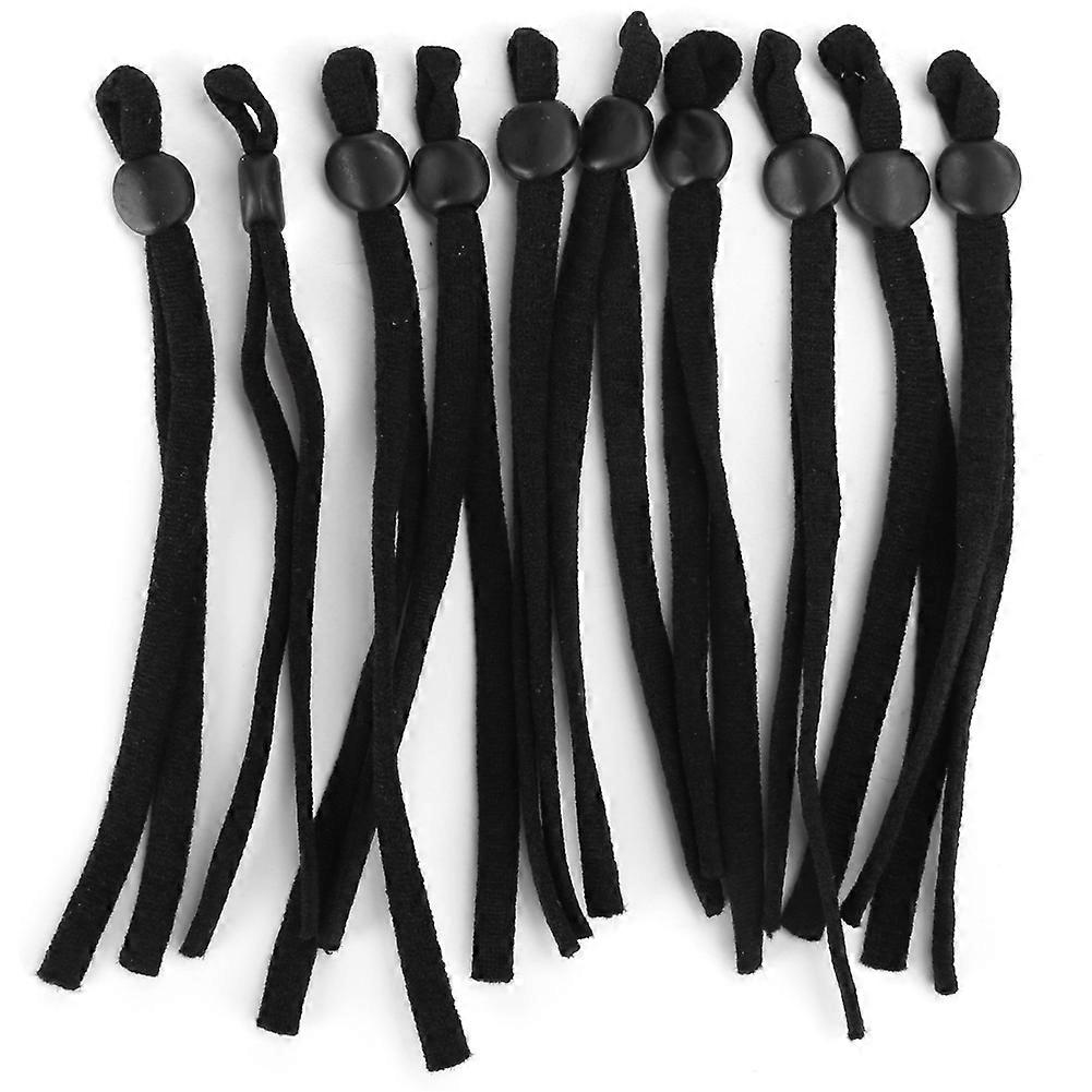 200pcs Elastic Bands Adjustable Buckle Stretchy Earloop Rope String Cord for SewingBlack Flat YEMAA