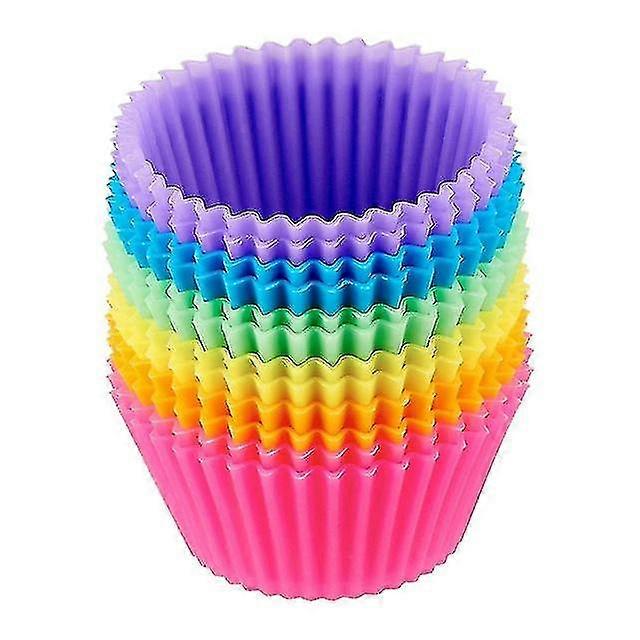 12pcs/set Silicone Cake Mold Round Shaped Muffin Cupcake Baking Molds Kitchen Cooking Bakeware Maker Diy Cake Decorating Tools