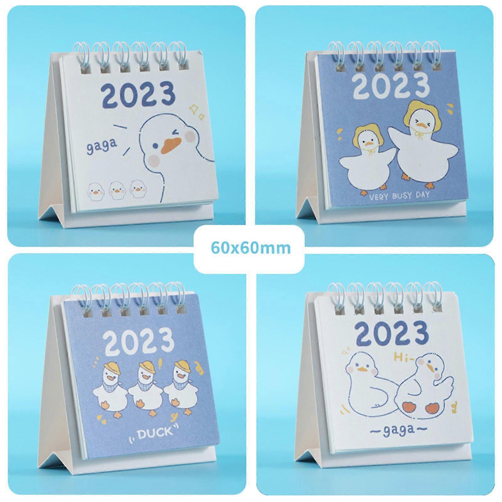 4 قطع لطيف مكتب صغير التقويم البسيطة المحمولة الوقوف الجدول التقويم هدية لصديق زميل المدرسة زميل