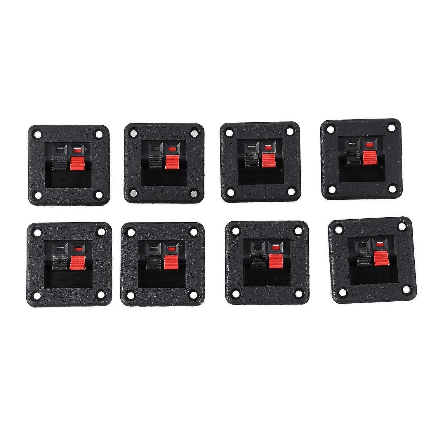 8pcs 2 way jack socket spring push connector speaker terminal block