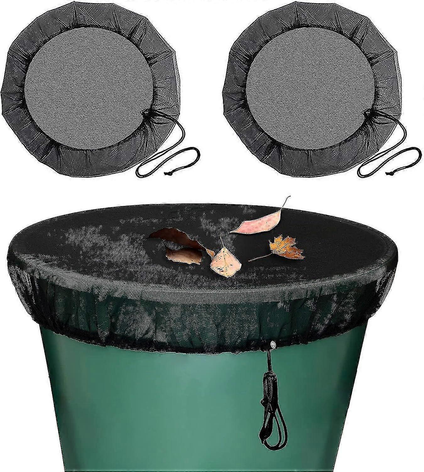 2 Rain Barrel Net With Drawstring, 95 Cm Weather-resistant Mosquito Protection,protection Against Leaves