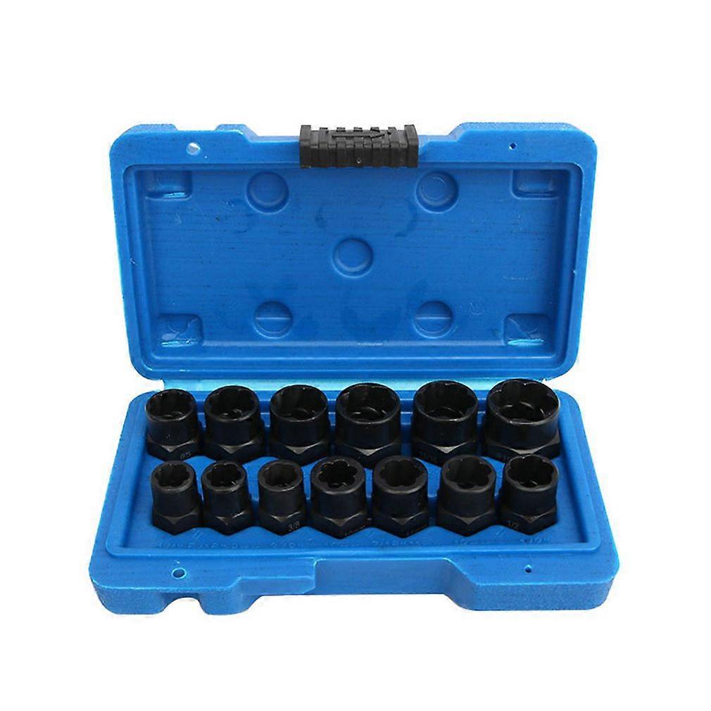 13Pcs Impact Damaged Bolt Nut Screw Remover Extractor Socket Tool Kit Removal Set Bolt Nut Screw Removal Socket Wrench