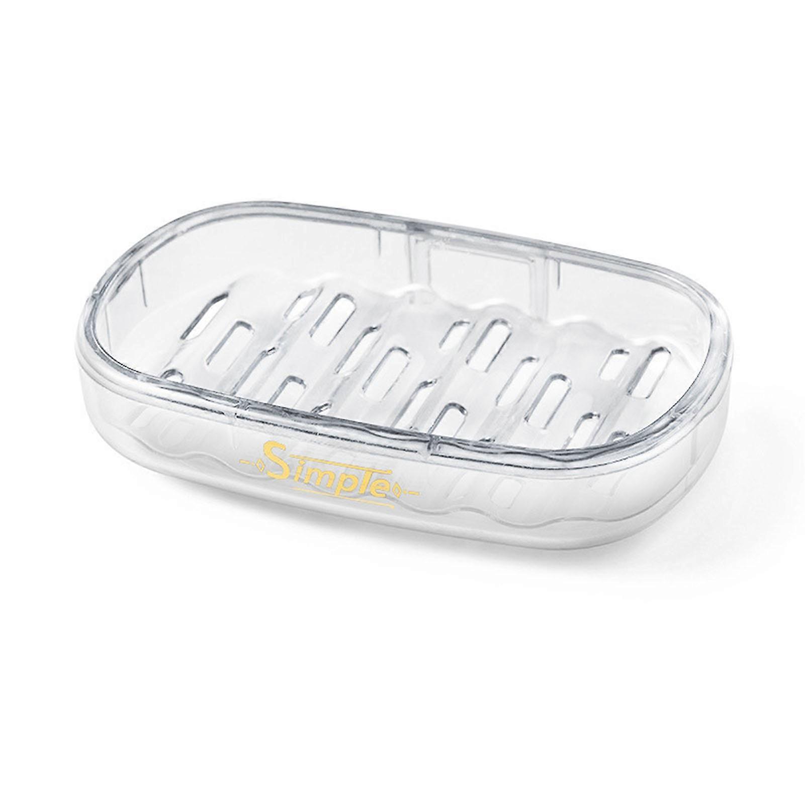 Light Luxury Double Layers Soaps Box Easy-install Draining Storage Box for Bathroom