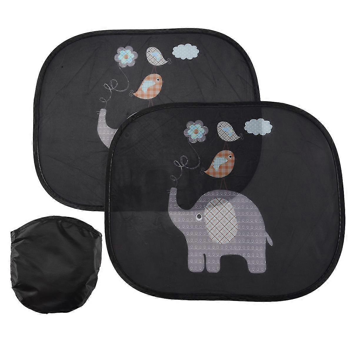 Car Sun Shade Baby with UV Protection, Car Window Sun Shade for Children with Cute Animal Motifs, 44 x 36 cm, Set of 2