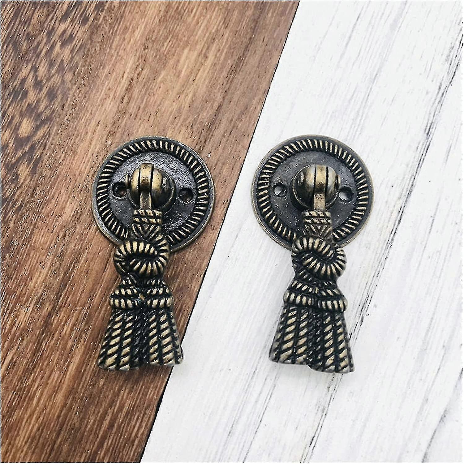 Wabjtam Cabinet Hardware Of Antique Style Bronze Metal Drawer Handle European Style Hanging Design Handle Cabinet Drawer Door Drop Handle(bronze) (8pc