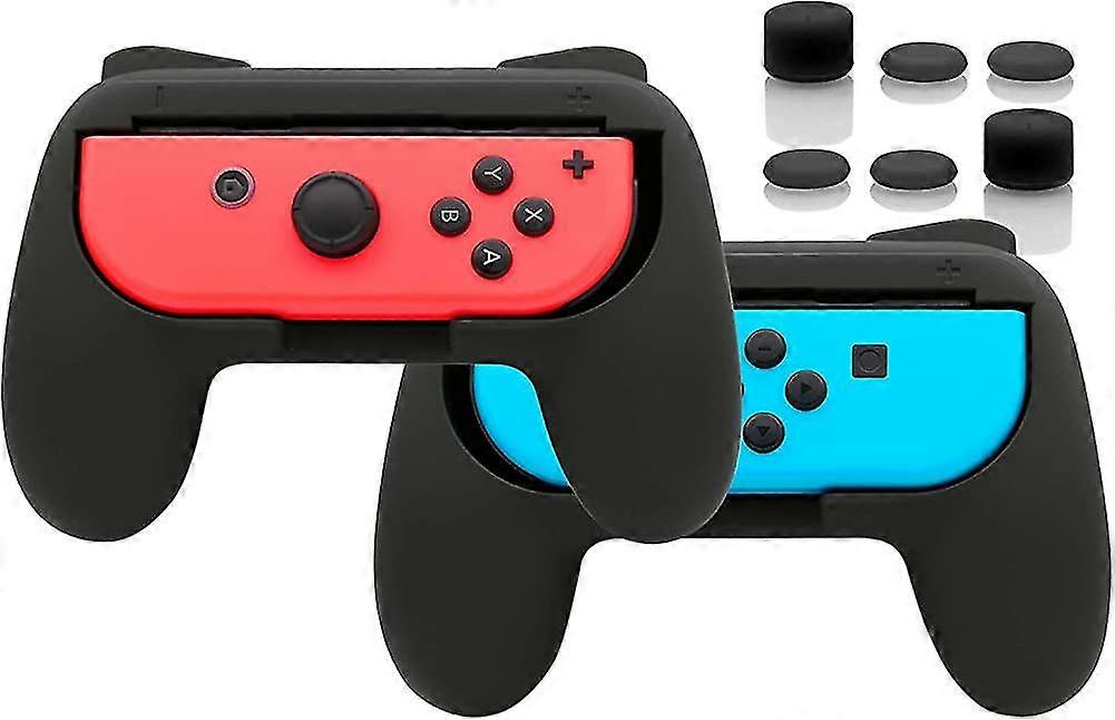 Controller Grip Compatible With Acsergery Joy Con For & Oled With Acsergery Thumb Grip Caps, Comfort Gift