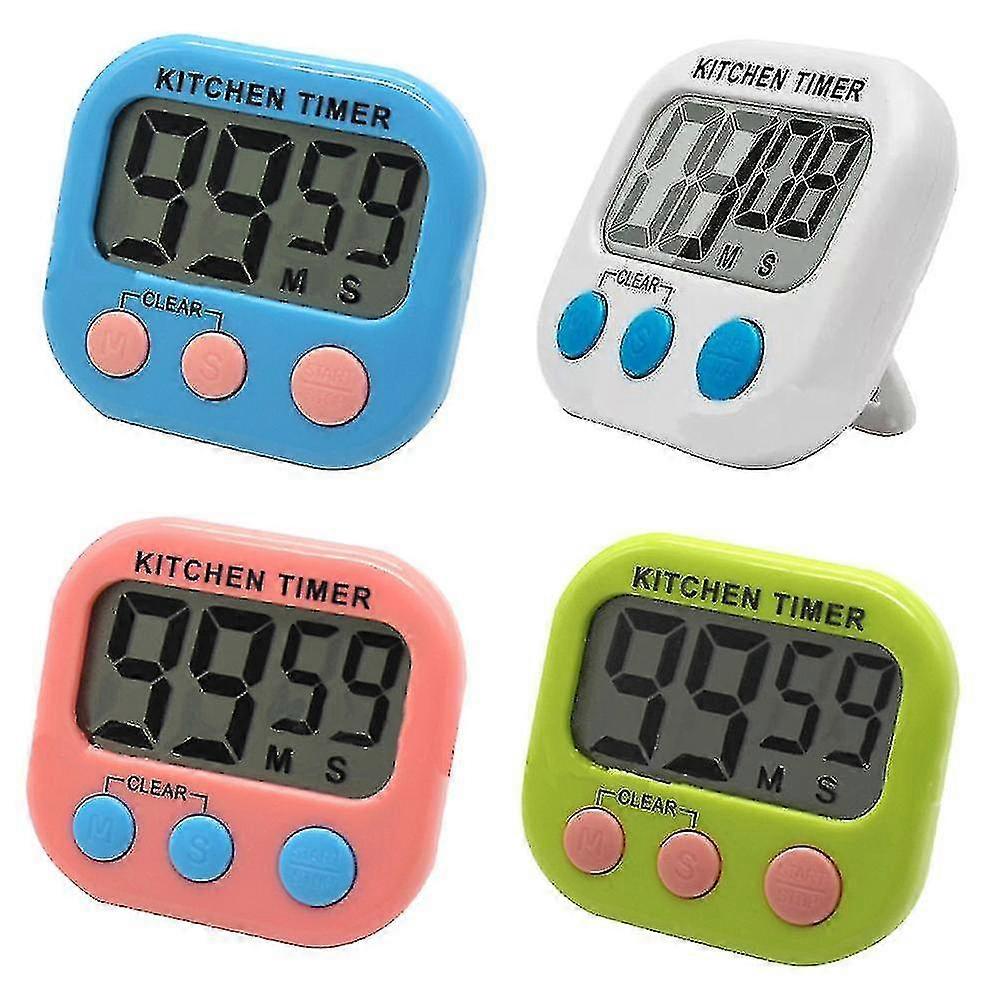 2pcs Digital Kitchen Timer Lcd Display Digits Cooking Timer Magnetic B
