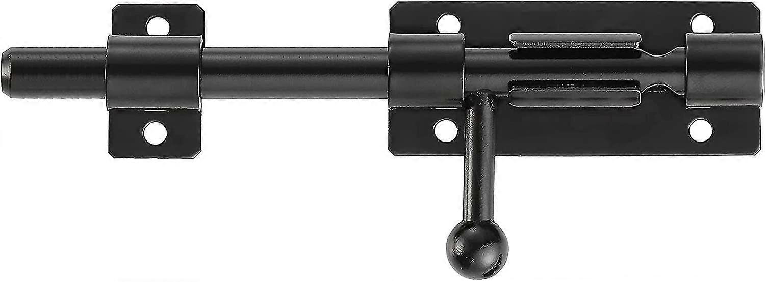 الثقيلة الشريحة بوابة مزلاج الترباس قفل باب السلامة مع ثقب قفل ، 304 الفولاذ المقاوم للصدأ ماتي أسود ، 6 بوصة 160 مم طول ، 14 مم ضياء. (8 بوصة (200 مم)