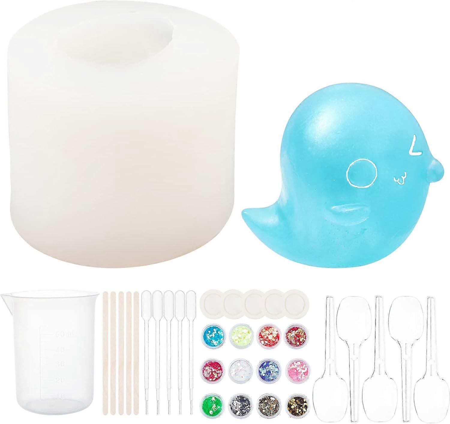 23pcs Silicone Resin Molds 3D Ghost Shapes Mold Resin Making Kit 3D Candle Silicone Mold Kit for Resin Crafts Making DIY Decoration