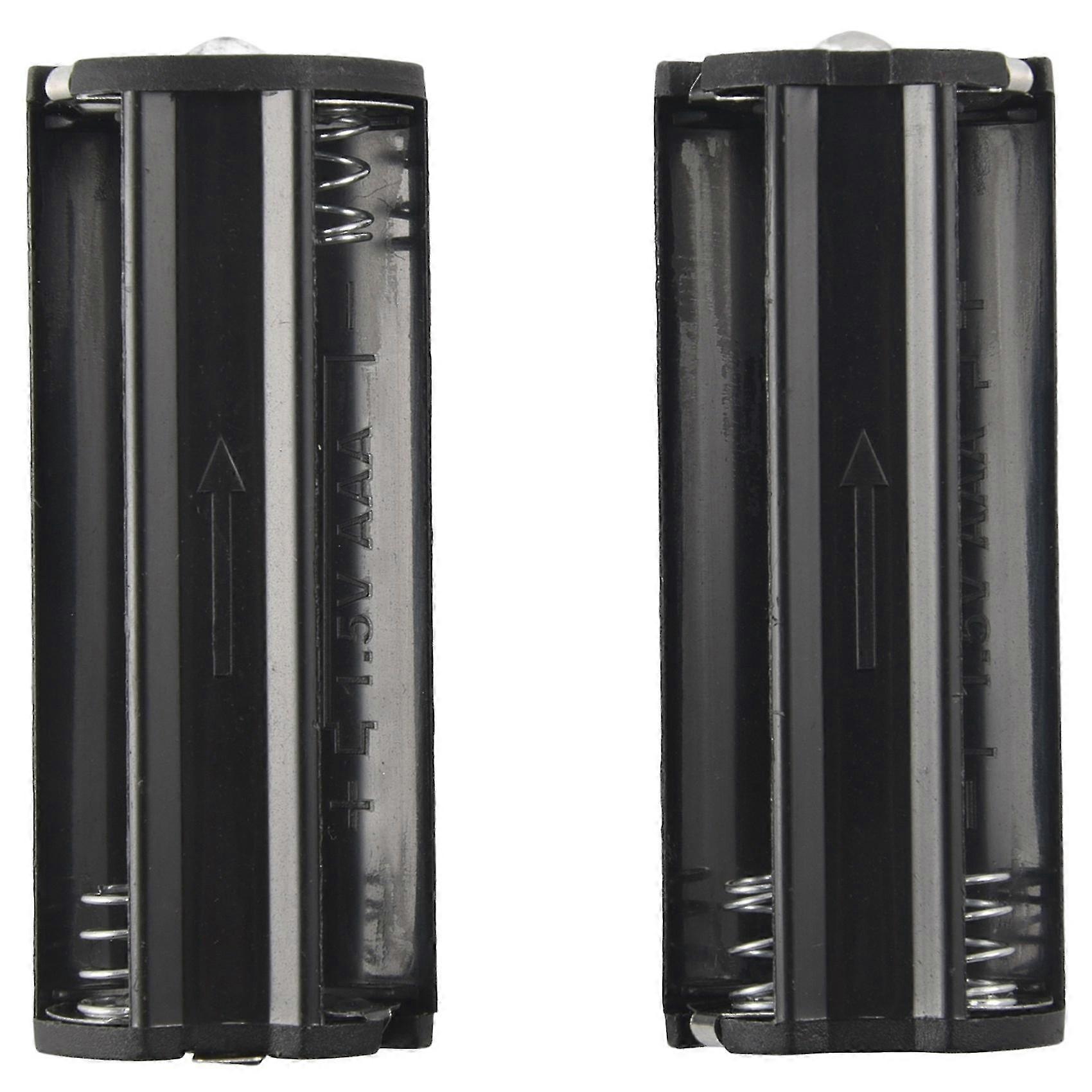 2pcs Black Battery Holder For 3 X 1.5v Aaa Batteries Flashlight Torch