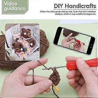 Kit Débutant Crochet 6 Pièces Ysister - Pour Plantes En Pot, Fleurs, Peluches, Inclus Laine Et Accessoires
