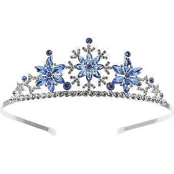 Vintage barock drottningkronor snöflingor blå kristall tiara strass bröllop kronor gotiska quinceanera tiaror håraccessoarer för barn flickor toddle