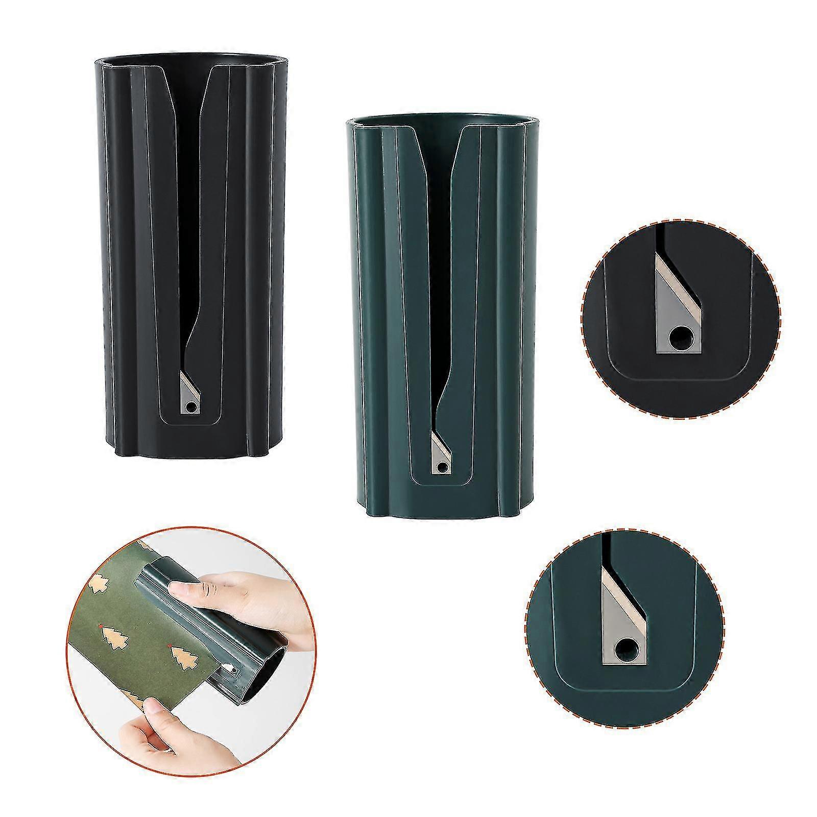 2pcs Wrapping Paper Cutter Upgraded Gift Wrap Cutter Christmas Wrapping Paper Roll Cutting Tools Easy Slide Wrapping Paper Cutter Trimmer Diy Hand