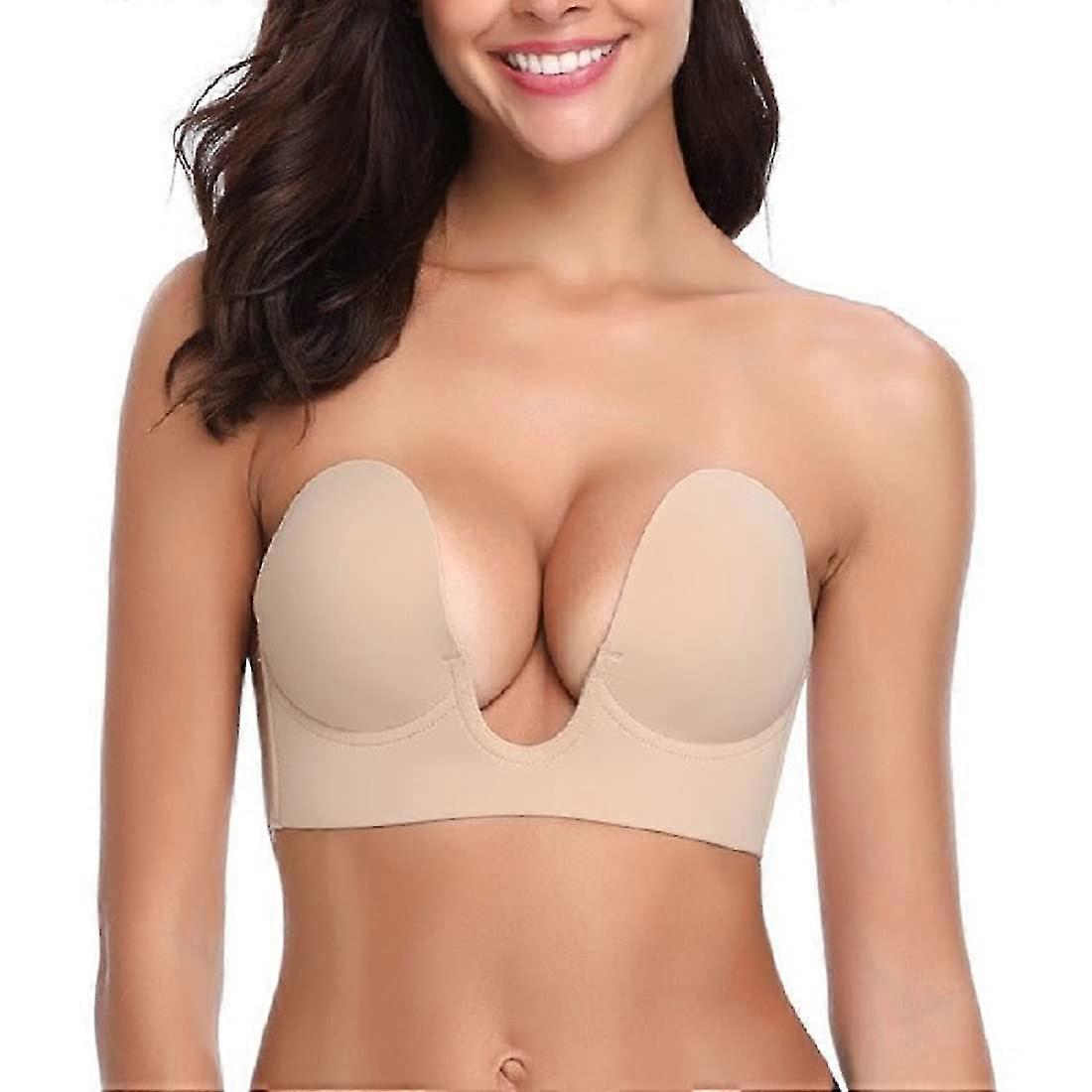 Strapless Sticky Adhesive Bra Deep U  shaped