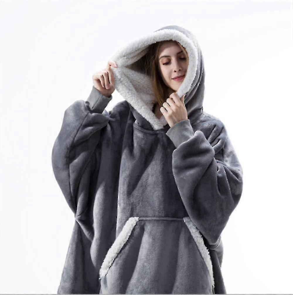 Deka Mikina Oversized Mikina s kapucí Wearable Soft Warm Pohodlná Obří přední kapsa