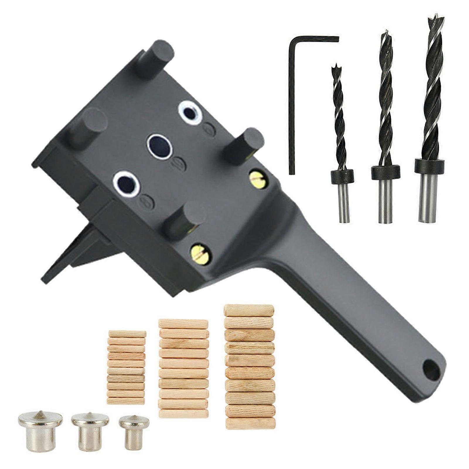41Pcs Woodworking Drill Guide Kit Straight Hole Locator Dowel Pins Wood Drill Hole Tool