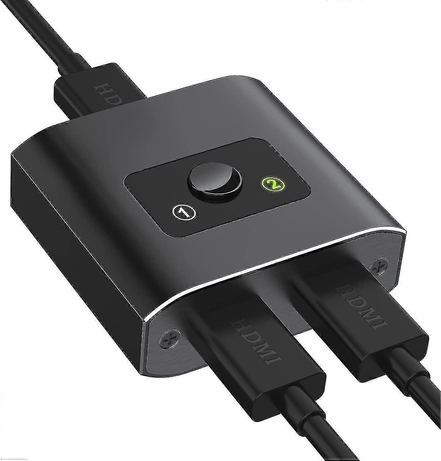 Hdmi Switch Hdmi Splitter, Aluminum Bidirectional Hdmi Switch 2 In1