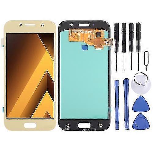 Oled Material Lcd Screen And Digitizer Complete Assembly For Samsung Galaxy A5 (2017) Sm-a520 (gold)