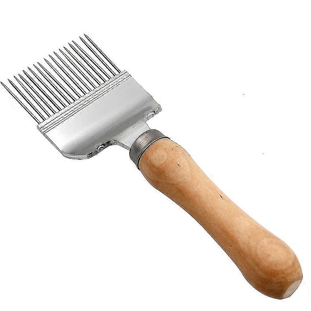 Beekeeping Tools Bee Honey Scraper Forks Wooden Handle Stainless Steel Uncapping Forks Beekeeper Bee Hive Bee Honey Tool