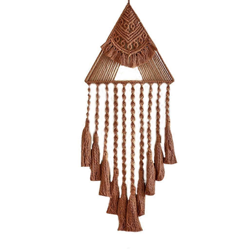 Handgewebter Traumfänger Makramee Wandbehang Boho Wandteppich für Wohnkultur Braun