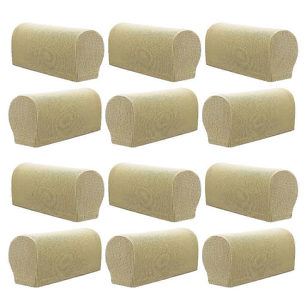 6 Pairs Thickened Polyester Stretchy Sofa Armrest Cover Protector Slipcovers