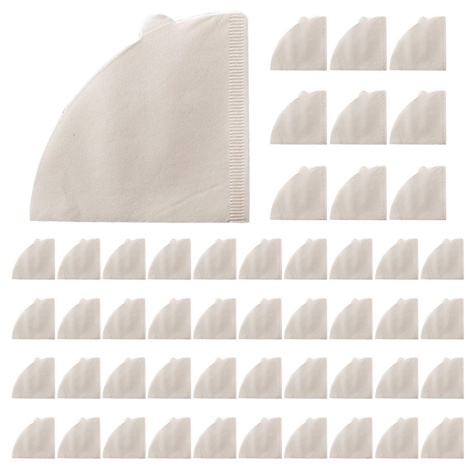 50x Disposable Natural Paper Filters, Cone Filters, Cone Shape Coffee Filter Papers for Pour over Coffee Maker
