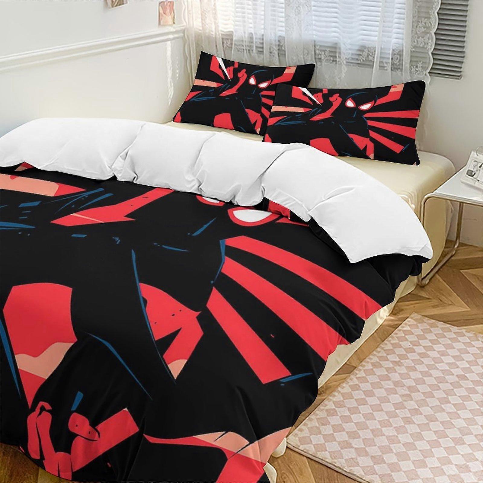 SQ3 Spider-Man 3-Piece Twin Bed Set - Includes 1 Single Quilt And 2 Pillow Cases Bedding - Fade Resistant Microfiber HZ3