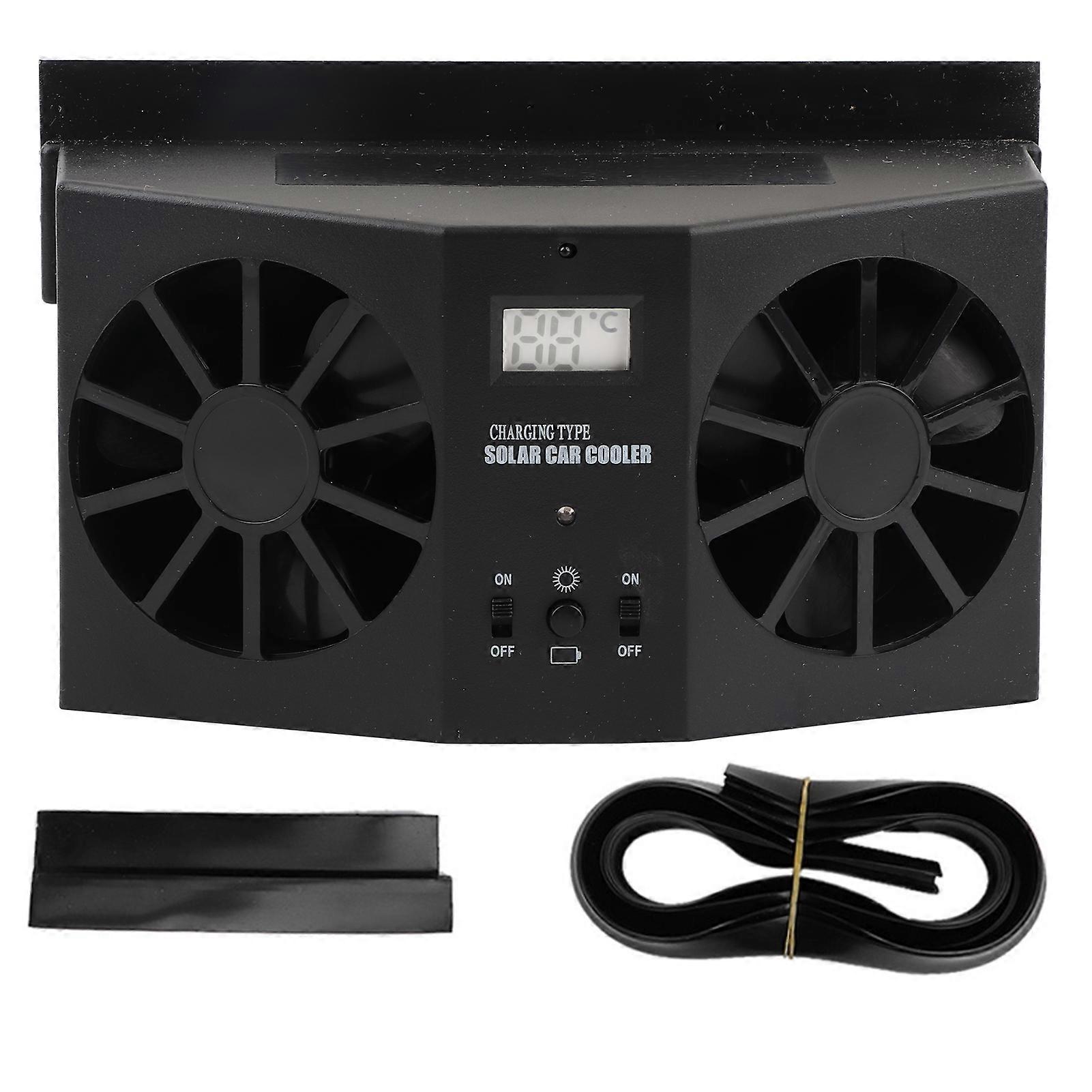 Tragbarer Mini-Auto-Solarventilator Automobil-Entlüftungsventilator Lüfter Schwarz