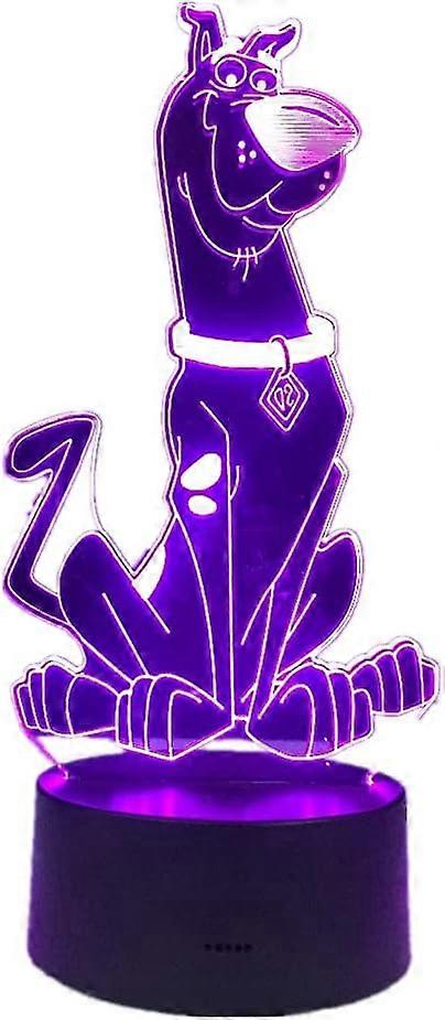 Mignon Scooby Doo 3D LED Coloré Veilleuse Tactile / Télécommande Interrupteur Enfants Chambre Décoration Lampe de Table Cadeau d’anniversaire