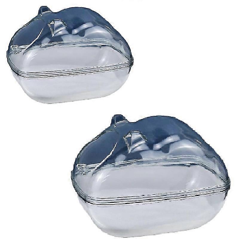 2pcs Hamster Sand Bath Container Inodoro de plástico transparente S Y L