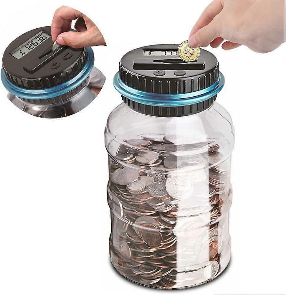 Digital Saving Money Box UK Coins Automatic Counting - Large Capacity Transparent Money Saving Jar with LCD Display, Coin Money Bank Piggy Bank Gift f