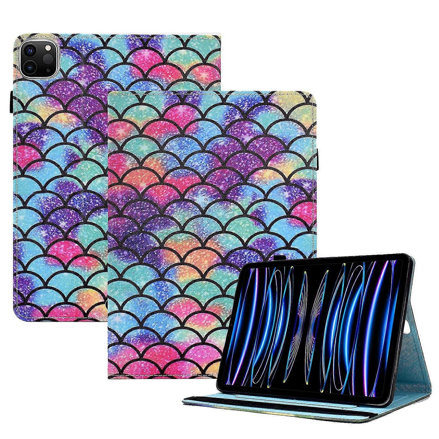For Ipad Pro 11 (2018) / (2020) / Ipad Air (2020) / (2022) Tablet Case Pu Leather Stand Elastic Band Pattern Printing Cover
