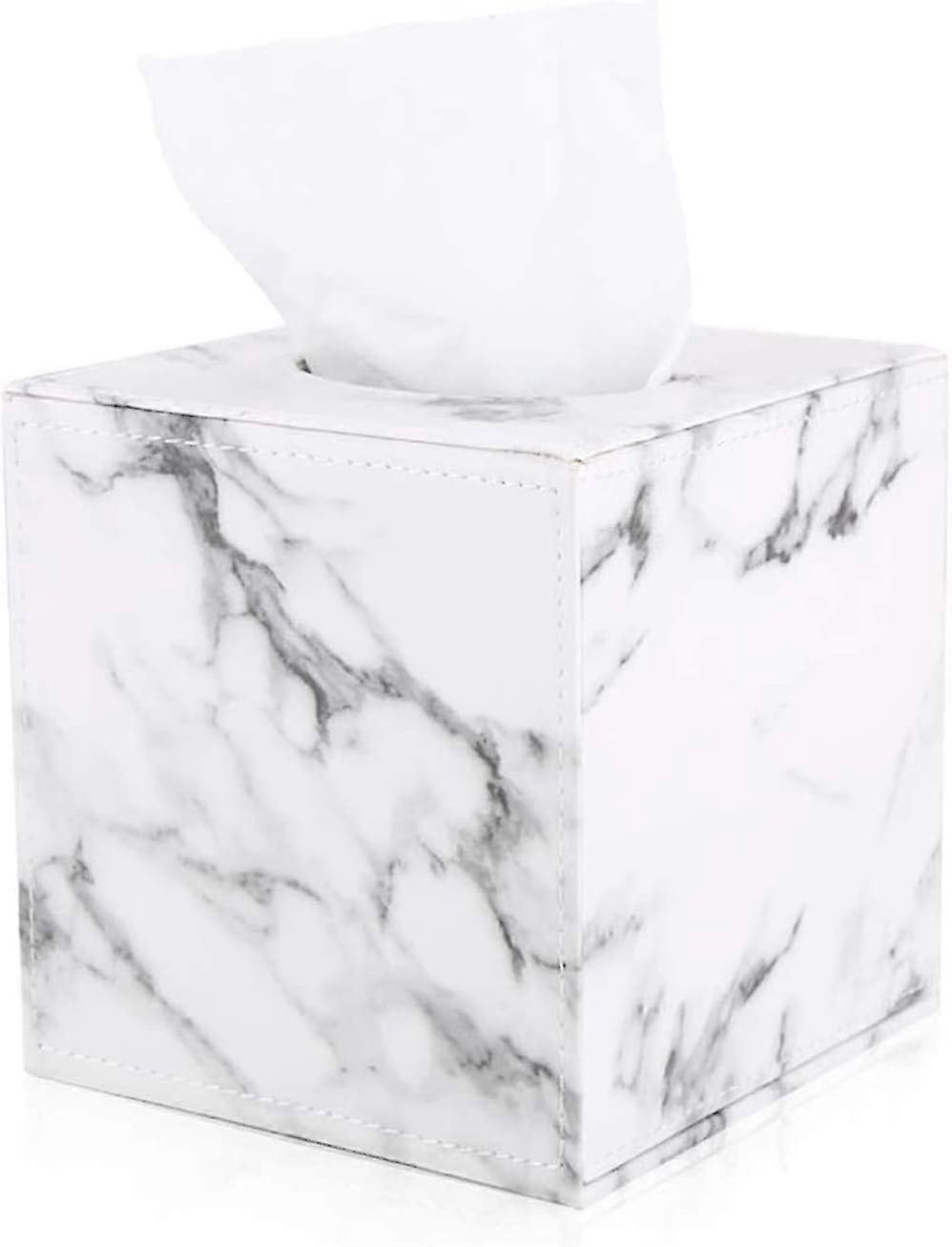 Pu Leather Tissue Box, Square Tissue Dispenser, Marble
