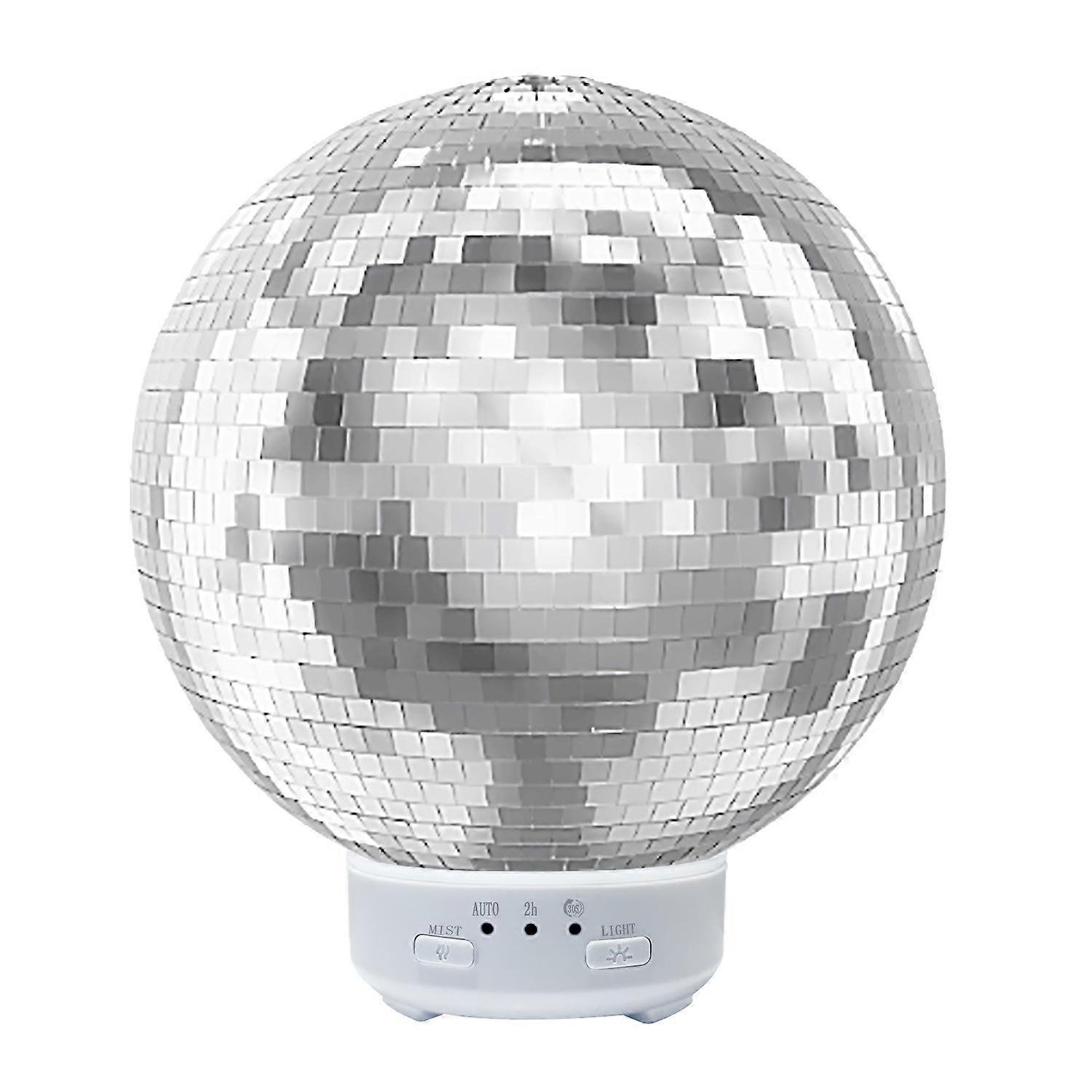 Rotating Disco Ball Diffuser,Glass Essential Oil Diffuser W/7 LED Light Colors