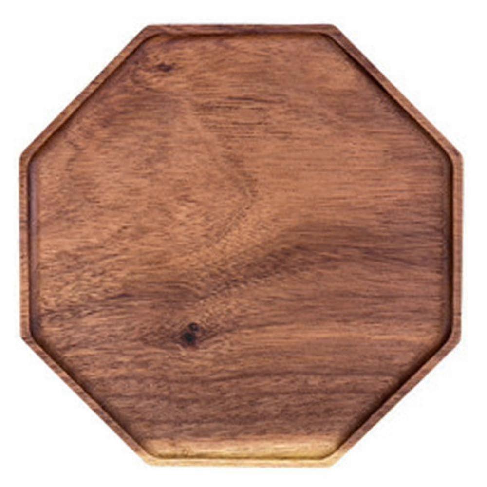 Wood Serving Plate Octagonal Plate Multipurpose Dinnerware Tray Fruit Dessert Bread Snack Candy Pla PXCL