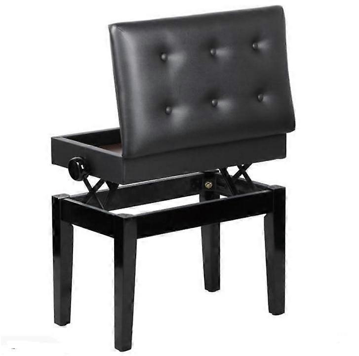 Solid Wood Heavy Piano Stool Height Adjustable Ebony