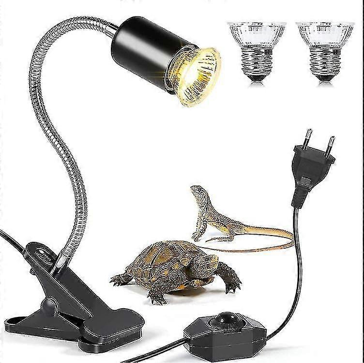 Tortoise Heat Lamp Terrarium Heat Lamp With 2 Uva Uvb Bulbs 75w And 75w Tortoise Lamp With 360 Swivel Clamp For Tortoise Reptile Lizards Snakes Chamel