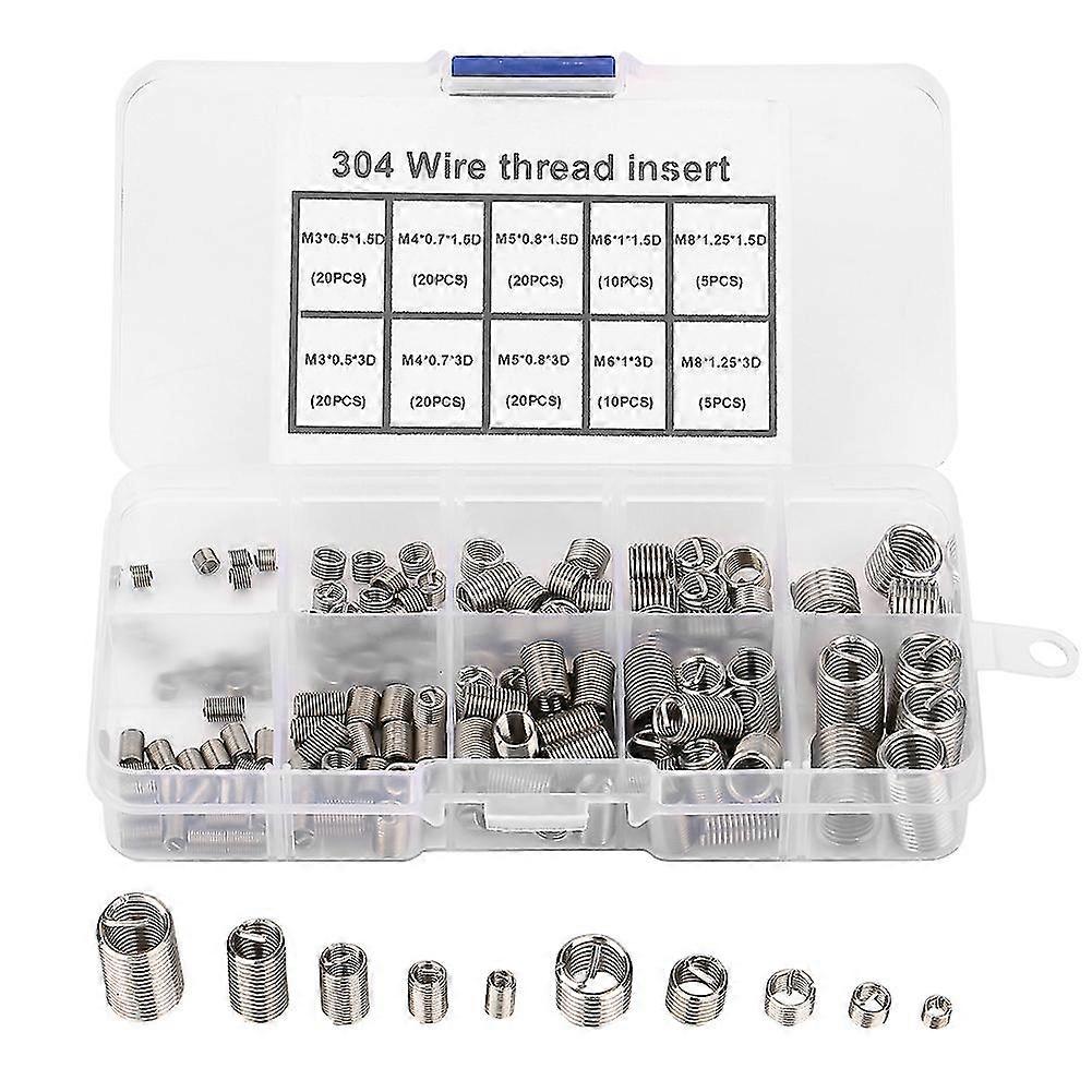 Stainless Steel Coiled Wire Helical Screw Thread Inserts - M3-M8 (150pcs)