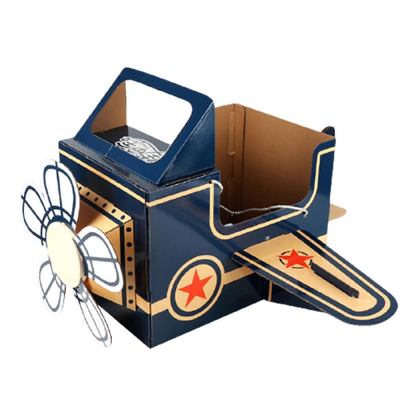 만화 비행기 공예 종이 착용 가능한 DIY 장난감 교육 장난감 어린이 판지 공예 장난감 TAO-xdd