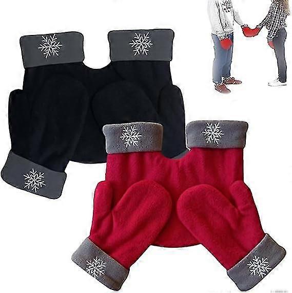 Hand in Hand Mitten Couples Lovers Gloves Winter Warm Gloves Christmas Valentines Day Gifts for Couples Mittens Winter Warm Gloves